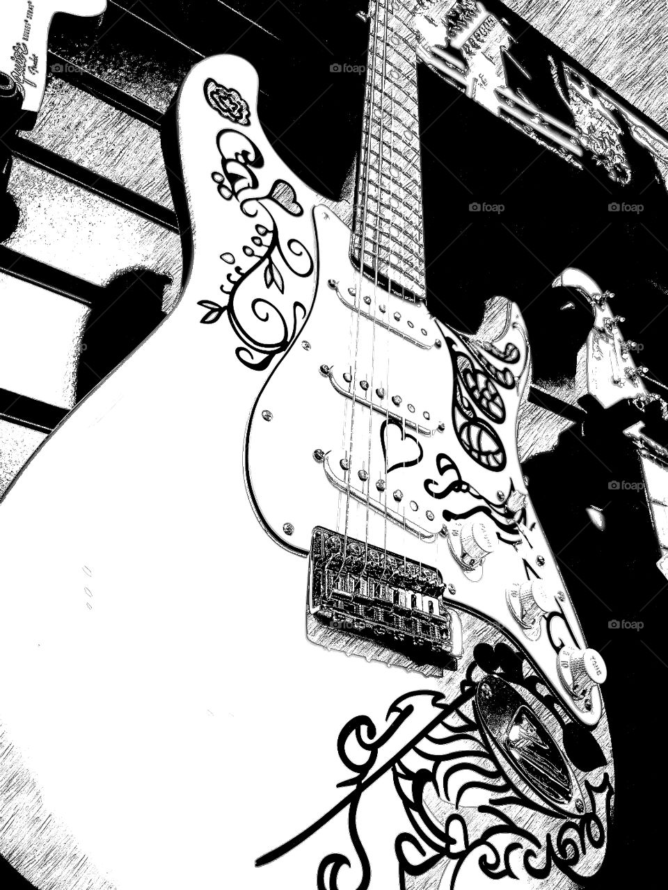 10-11-18 Electric Guitar black and White Pics 3