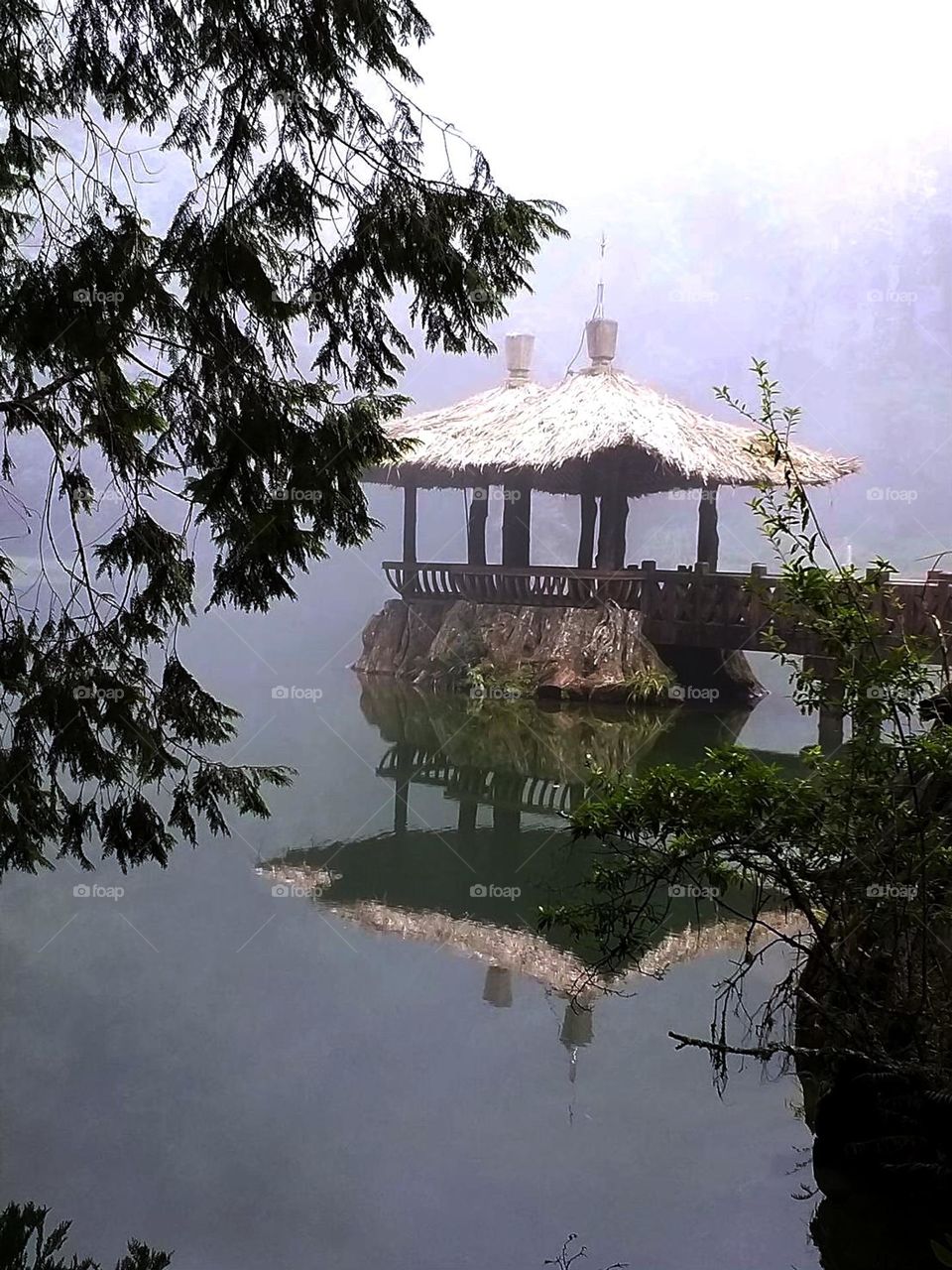 Pavilion in the mountains and on the lake