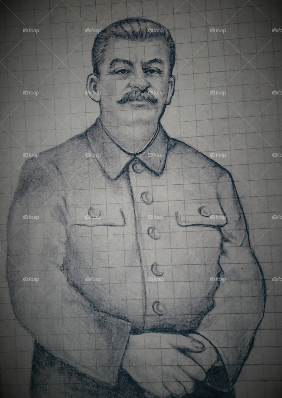 Sketch of a moustache man