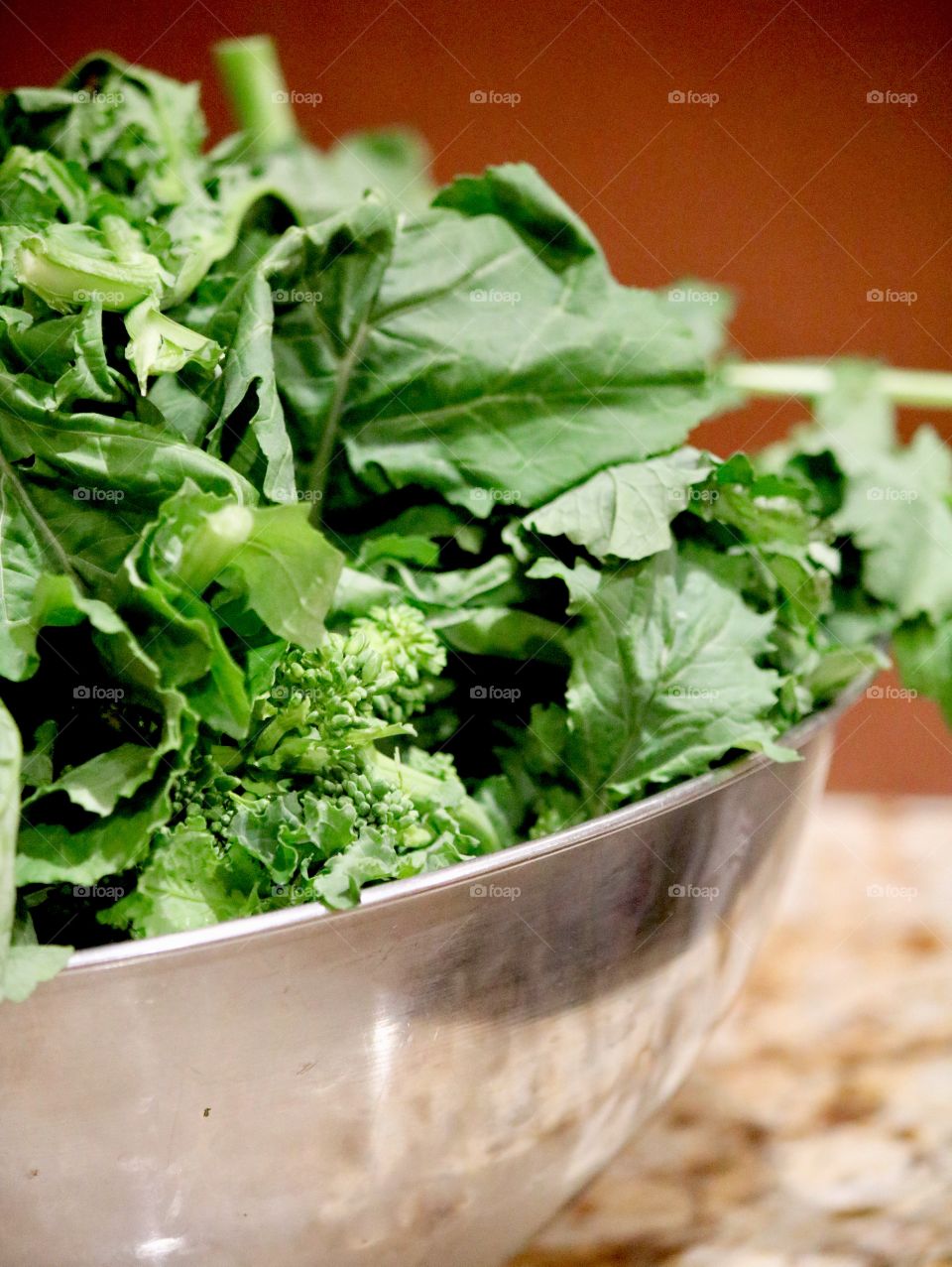 Fresh broccoli rabe from the garden