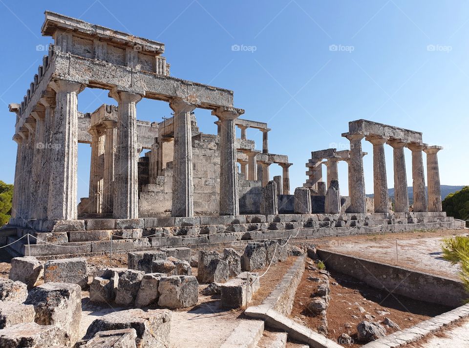 Temple of Aphaia in Aegina Island, Greece