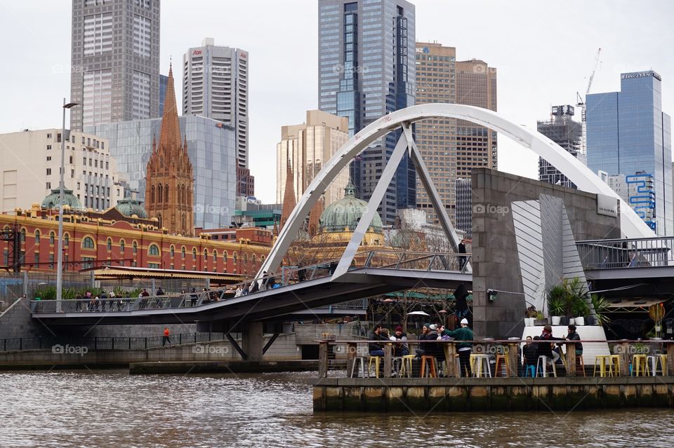 Yarra River city view, Melbourne 