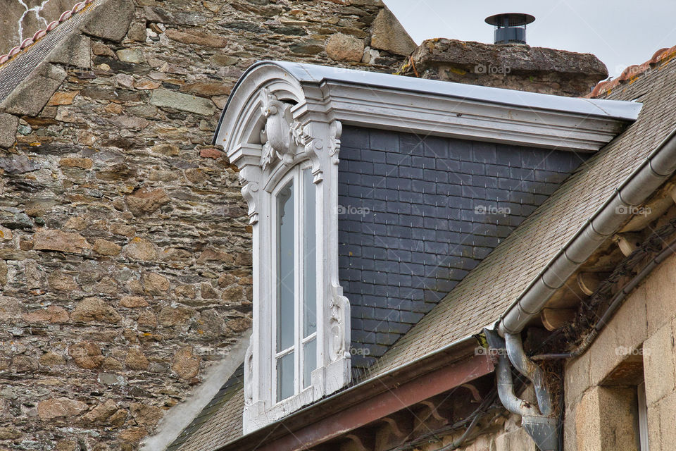 detail of the facade of a building