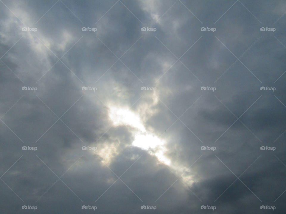Beautiful sunlight through cloud and sky