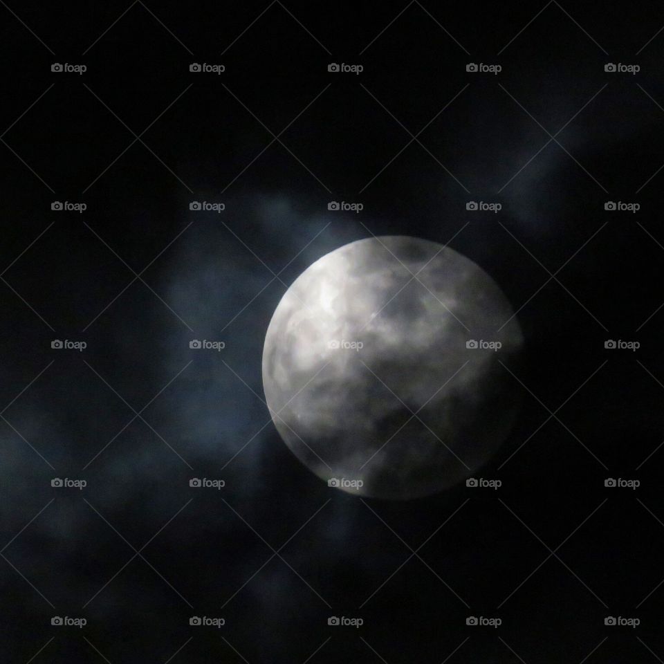 Cloudy moon