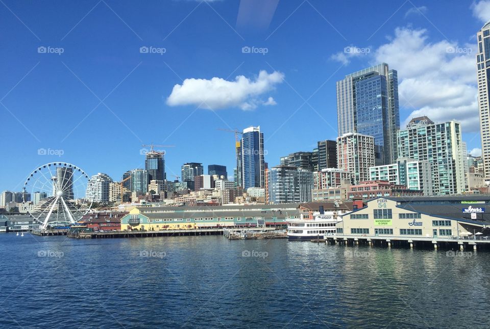 Looking back on Seattle's skyline.