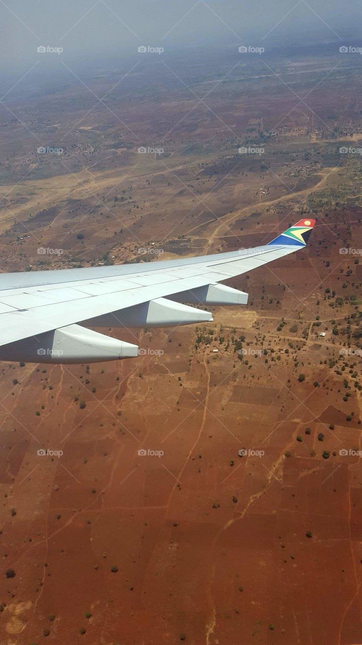 Flying over Africa
