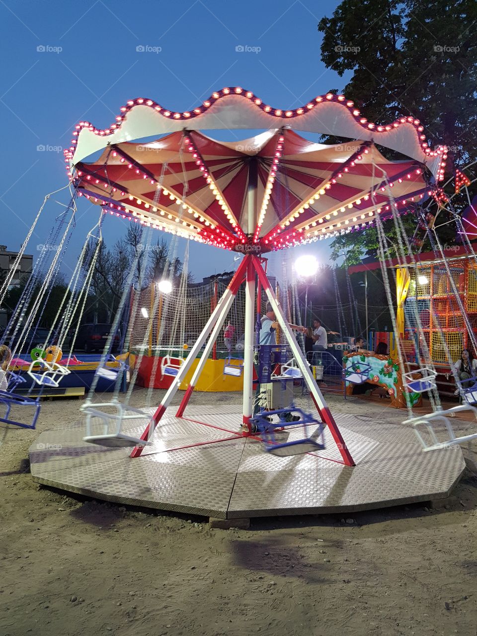 spinning in the amusement park