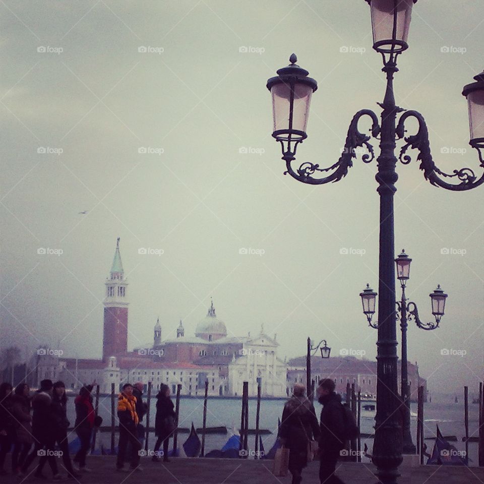 Cloudy Venice. Winter in Venice on a cloudy day. 