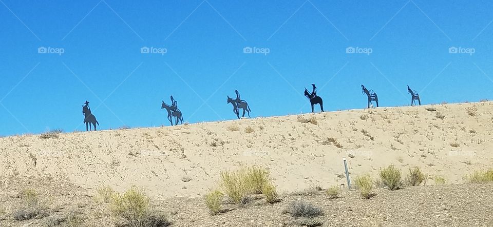 desert with cowboy background