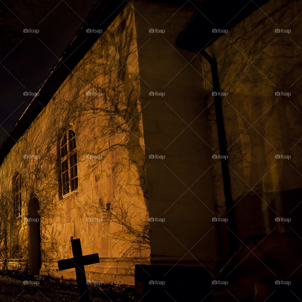 dark shadow church night by marthe72