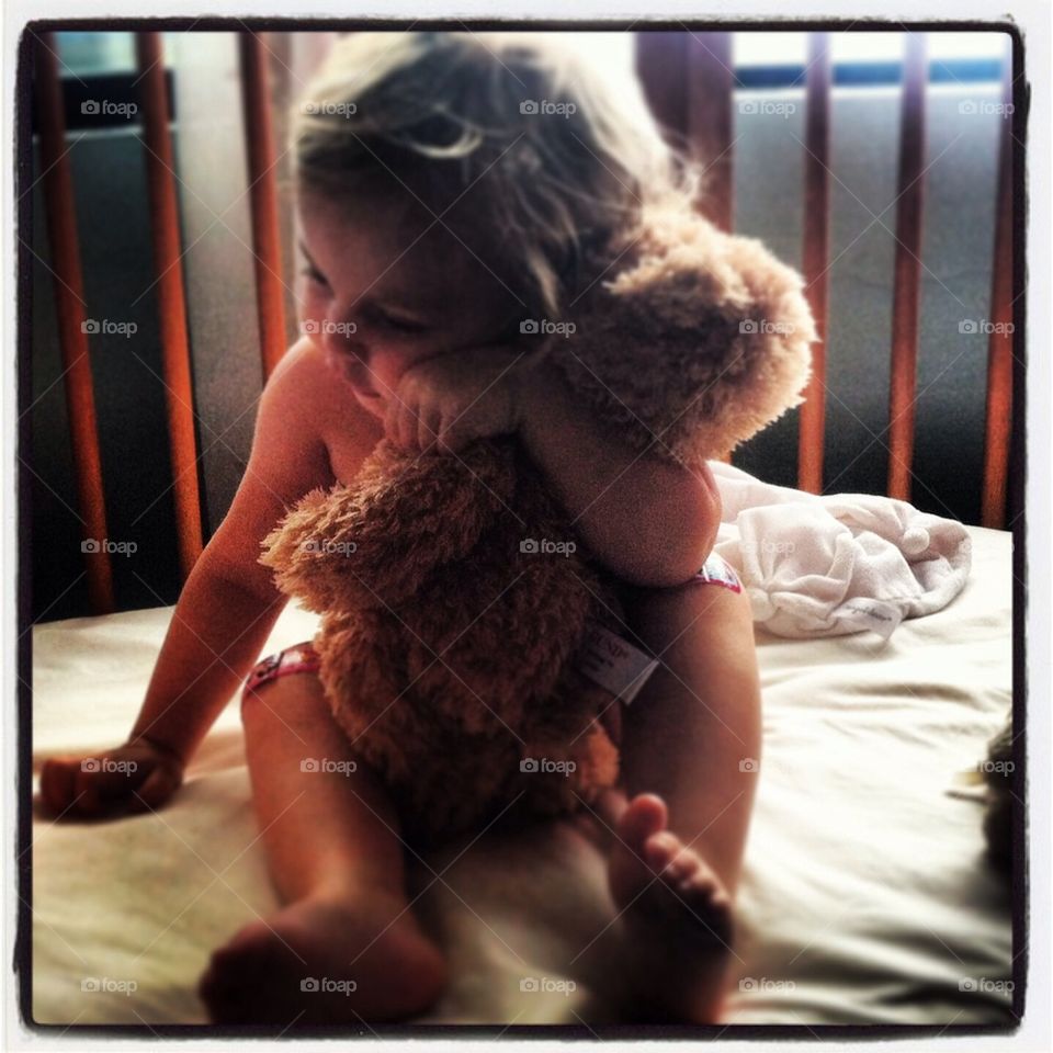 Isla loves teddy