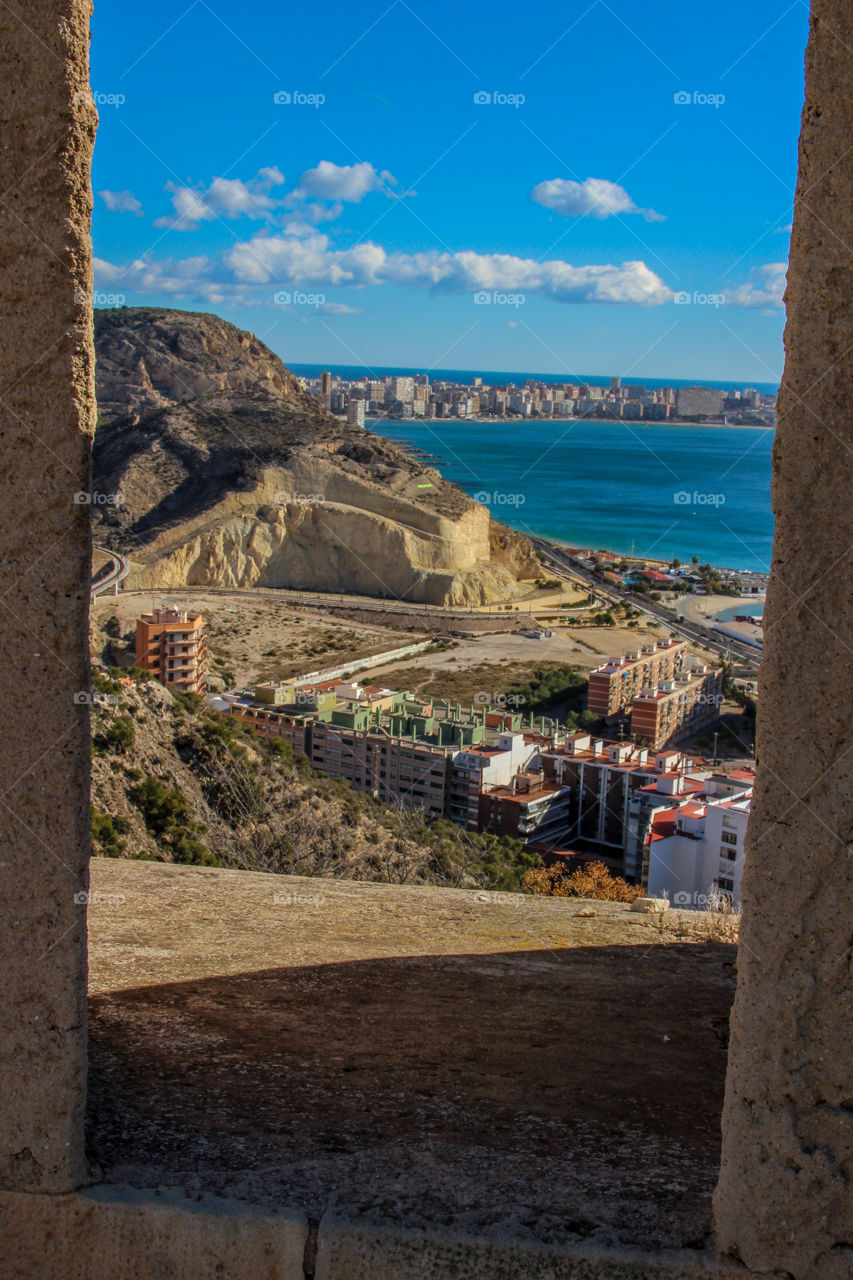 View from the hilltop and the castle in Alicante 