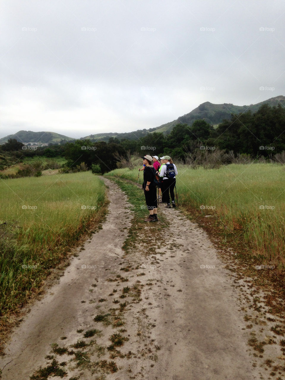 Morning Hike. A group of women out on the trail.