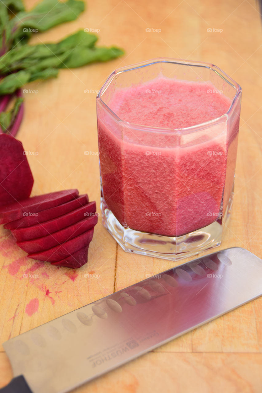 Healthy organic beet smoothie