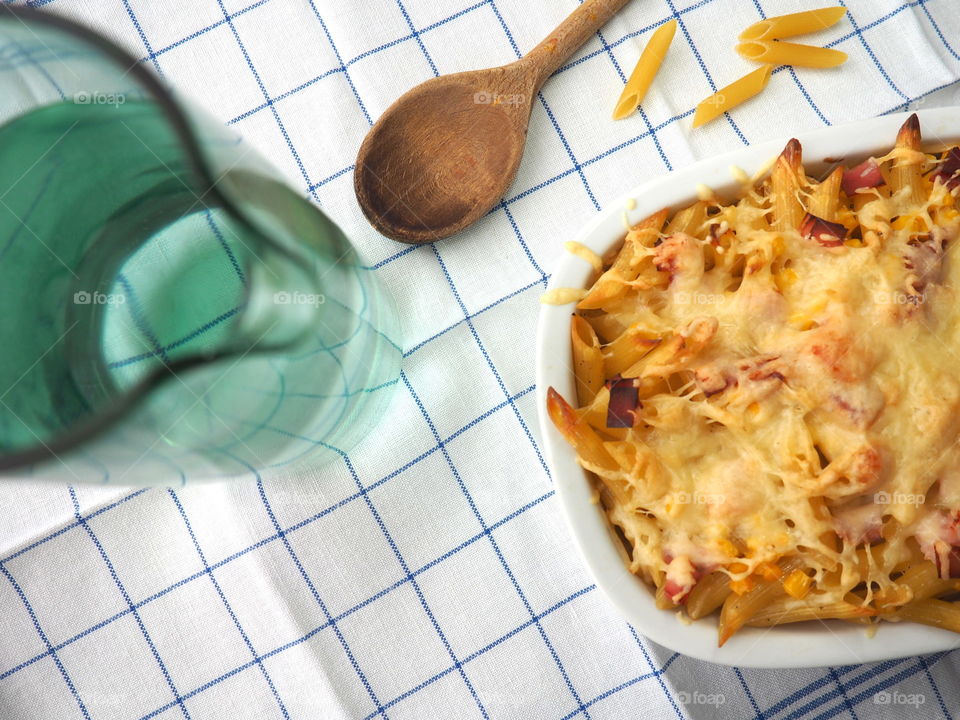 Homemade pasta with cheese