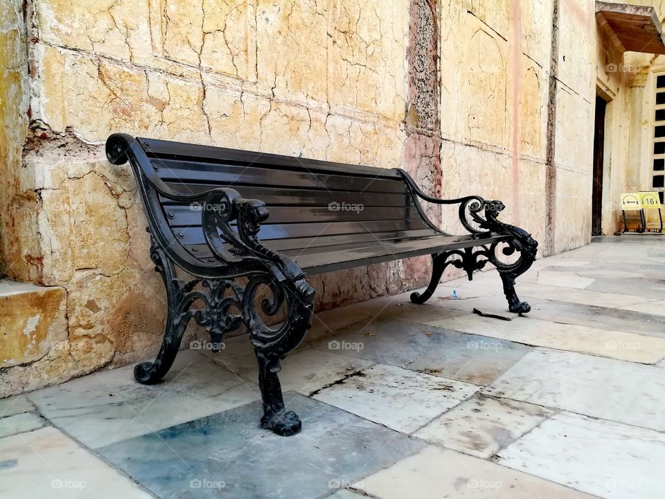 Mobile Photography, Bench, Place, Amer Fort, Honor 6x, Rest, Bench For Tourist.