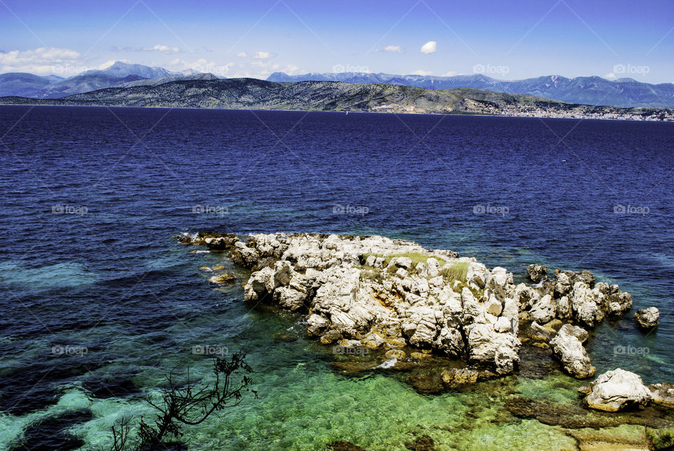 Kassiopi bay - corfu showing its natural beautiful sea view