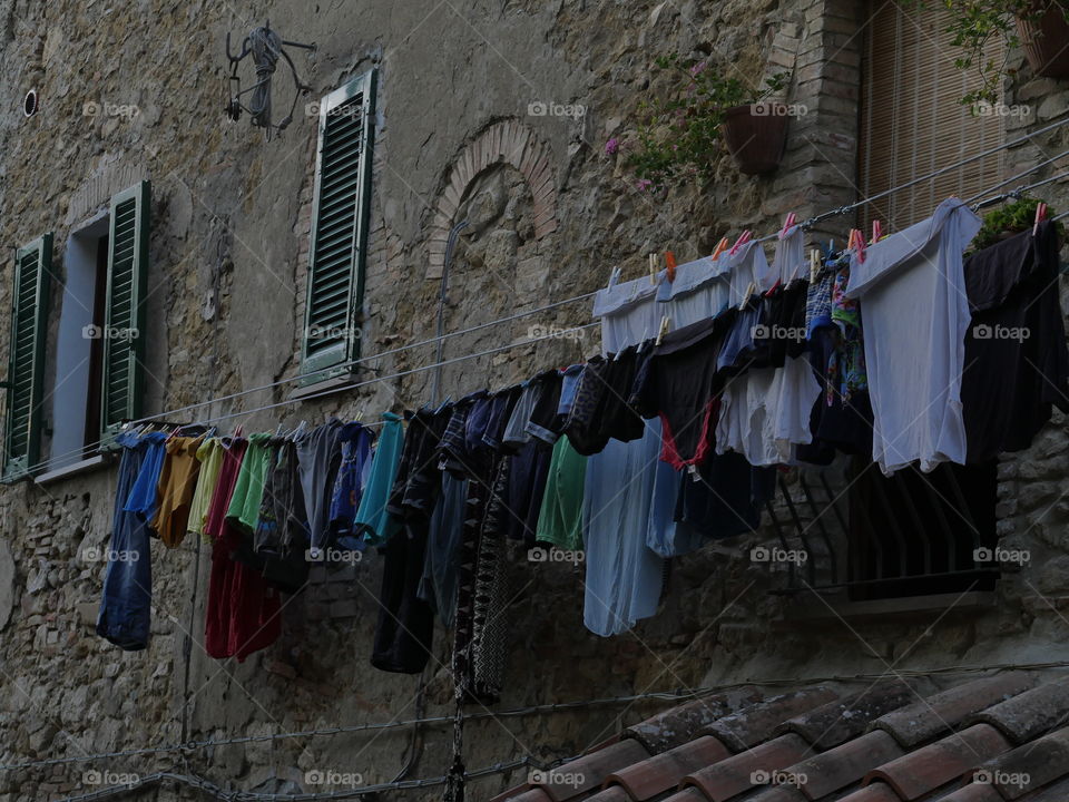 Tuscan hanging clothes