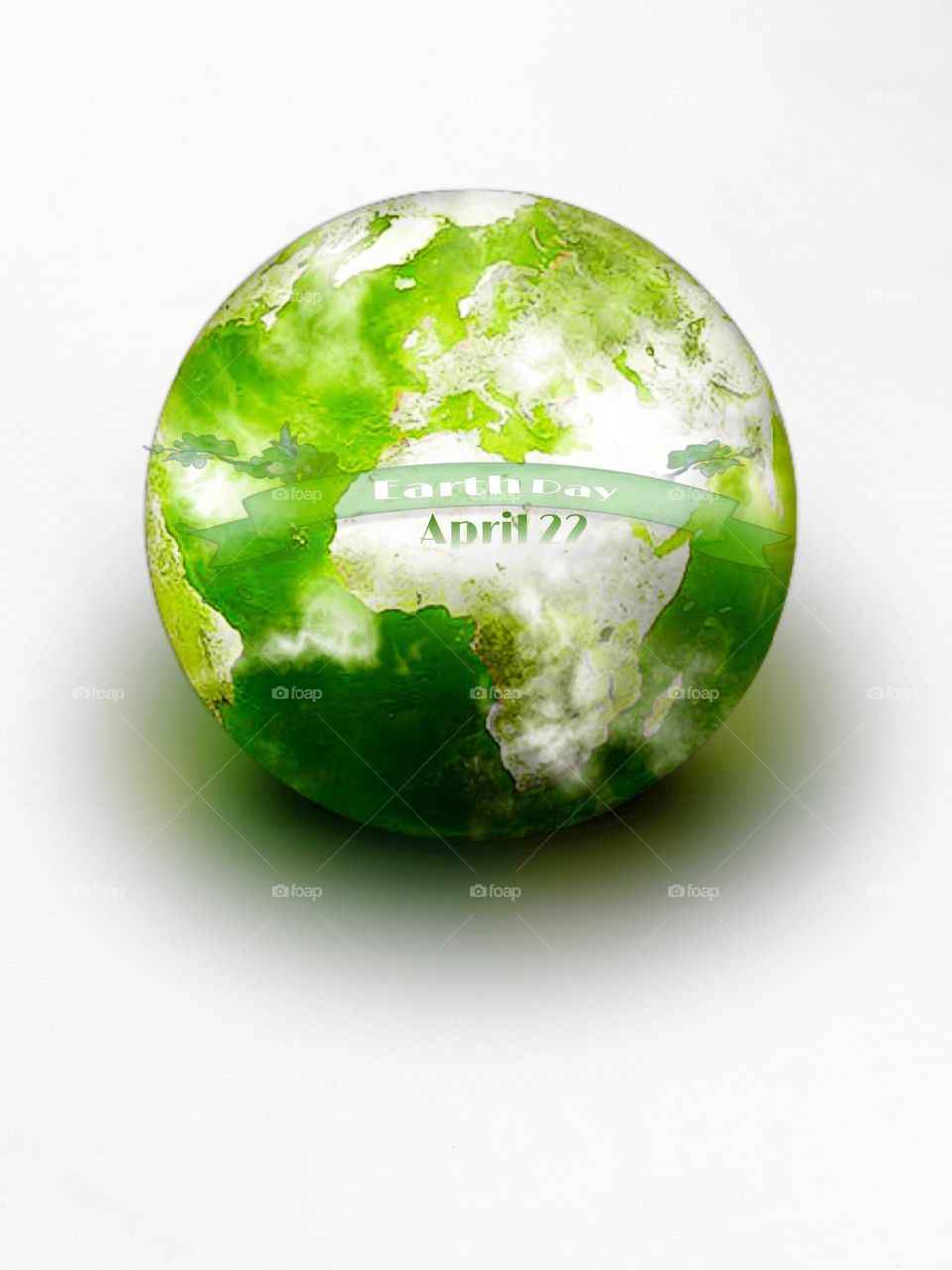 Earth planet behind of globe vintage white background earth day  April 22 