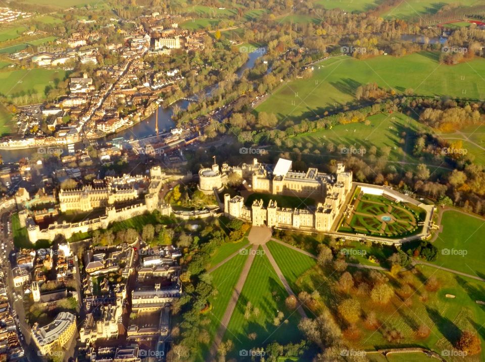 Windsor Castle from the air, England 