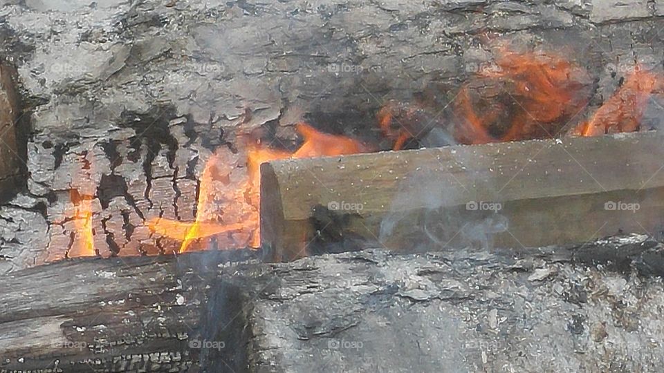 Flame, Coal, Heat, Smoke, Ash