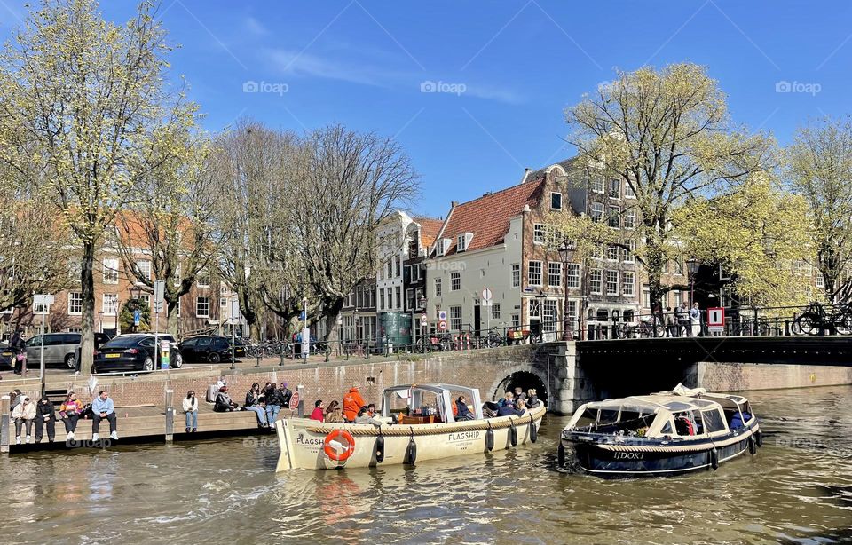 Sunny Day in April in Amsterdam