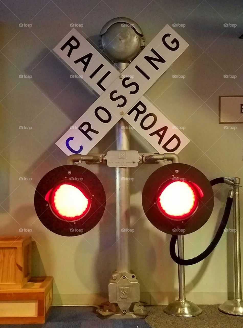Railroad track sign