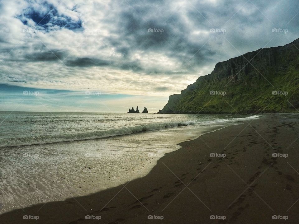 Black sand beach in Iceland 