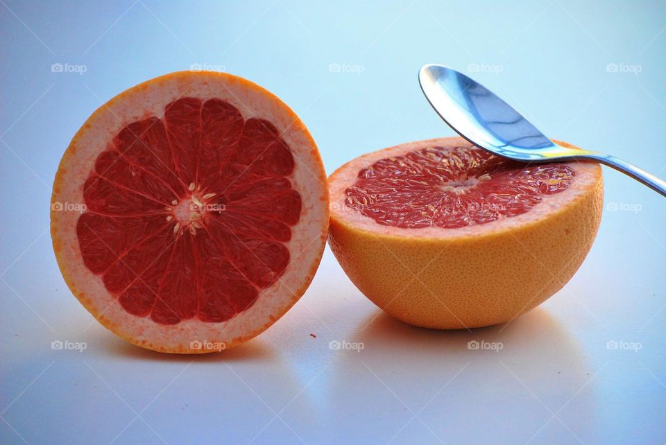 Healthy breakfast with grapefruit