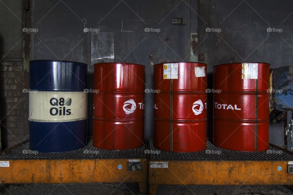 Fuel Barrels in abandoned Factory