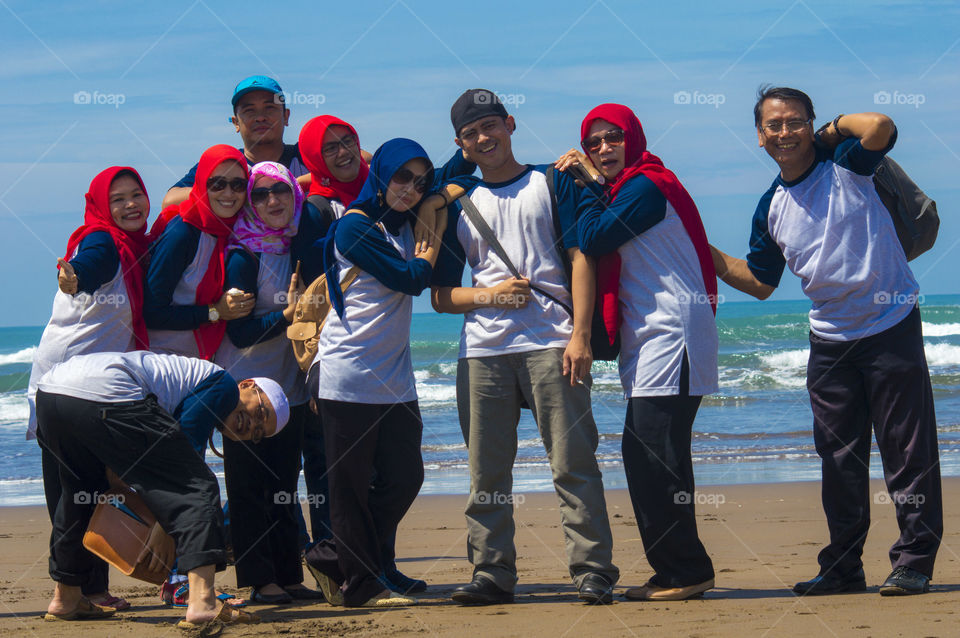 Group of friends at beach