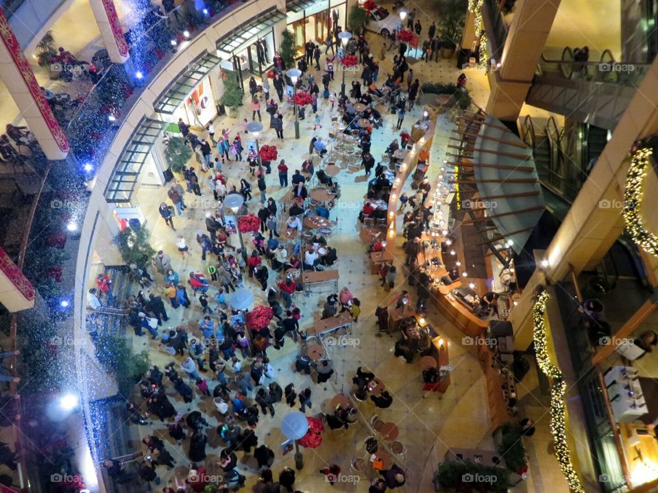crowd at the mall