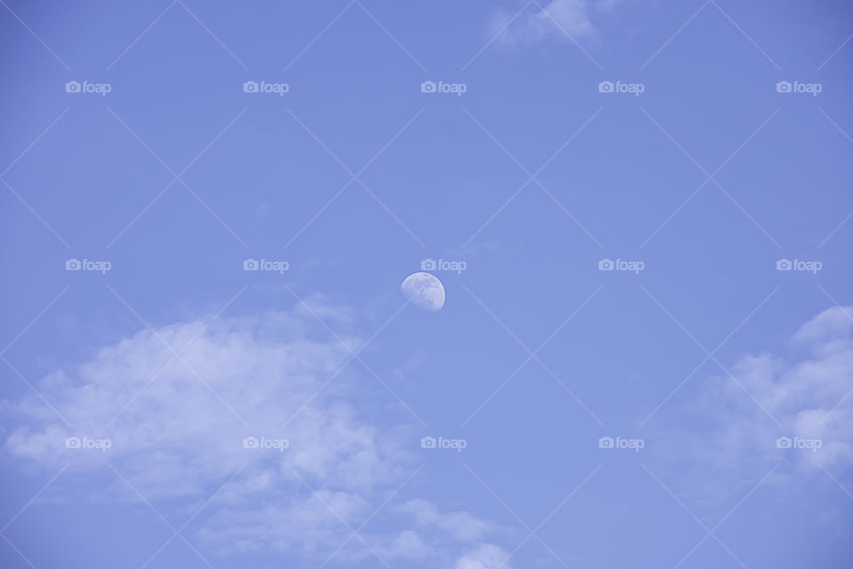 Moon in daylight On the bright sky