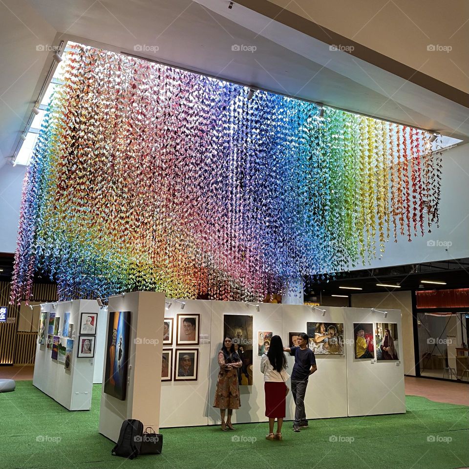 Experience the colourful 41,600 hanging origami doves