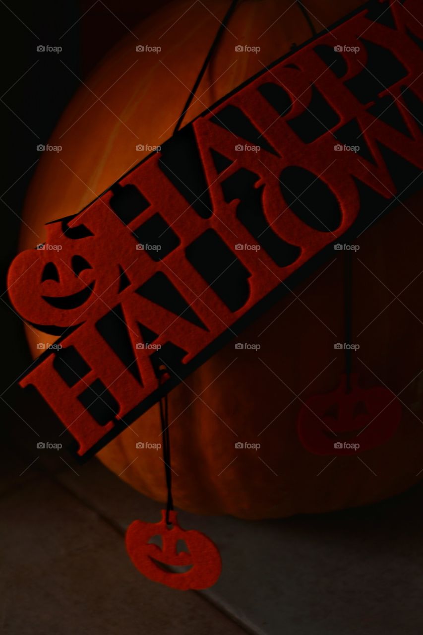 happy Halloween decorations dark  background