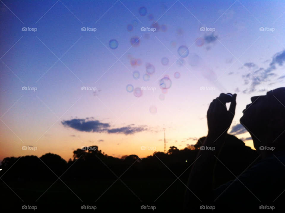 sky sunset park bubbles by fairybelle