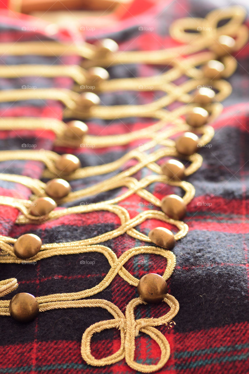 Close-up of handicraft textile