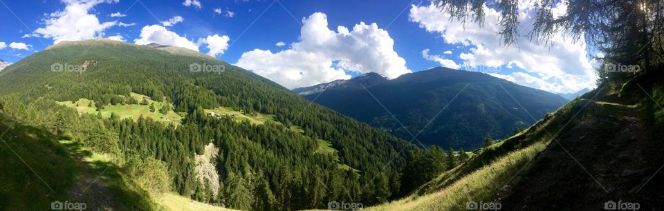 Valtellina Alps, summer, mountains valleys, green mountains, Italy 