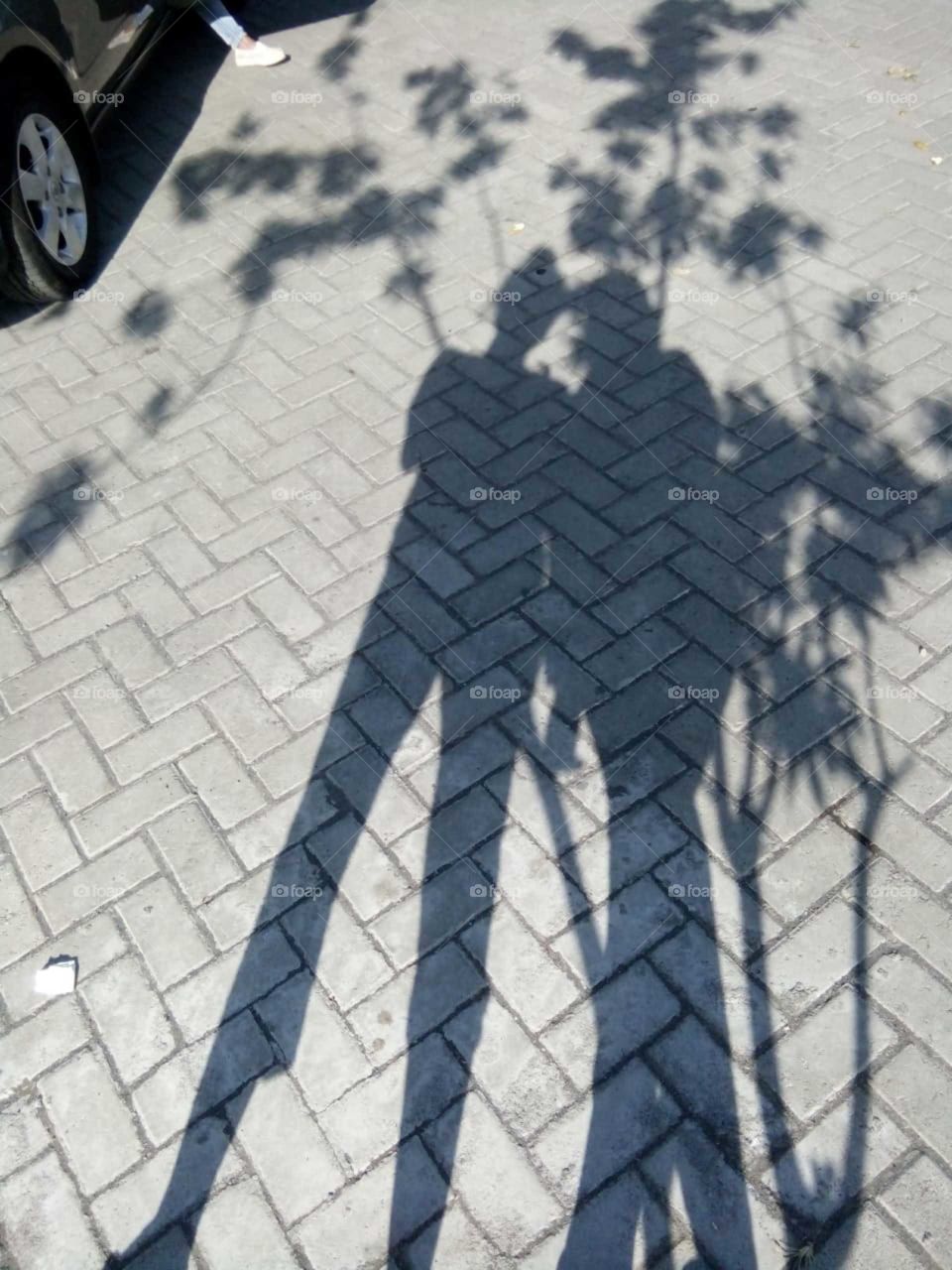 shadow of 2 girls