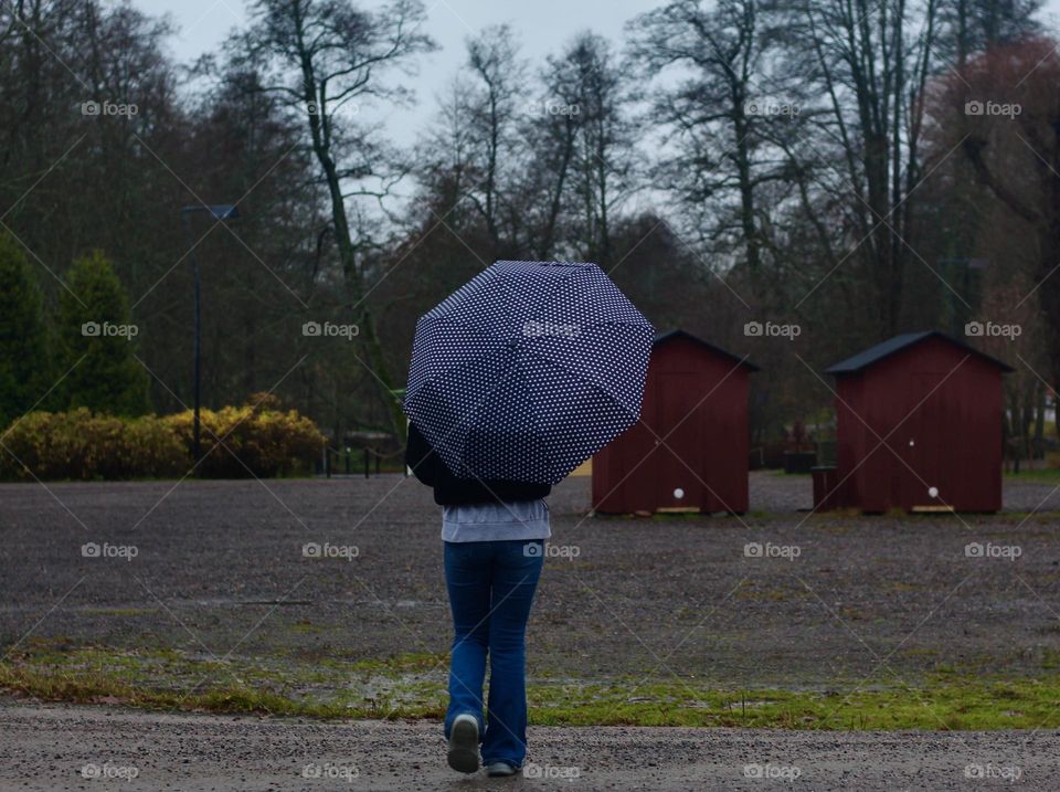 Polka dot umbrella