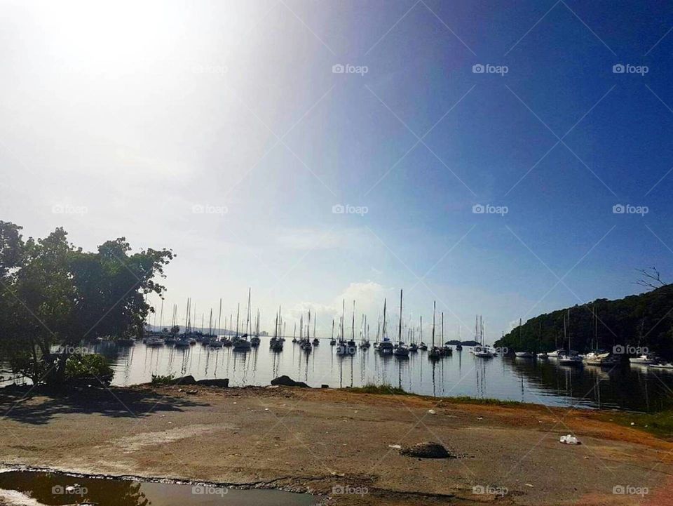 Parked sail boats