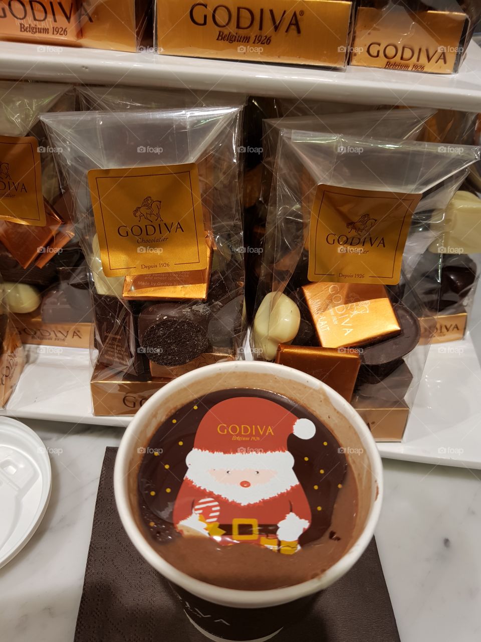 Godiva hot chocolatte Christmast version