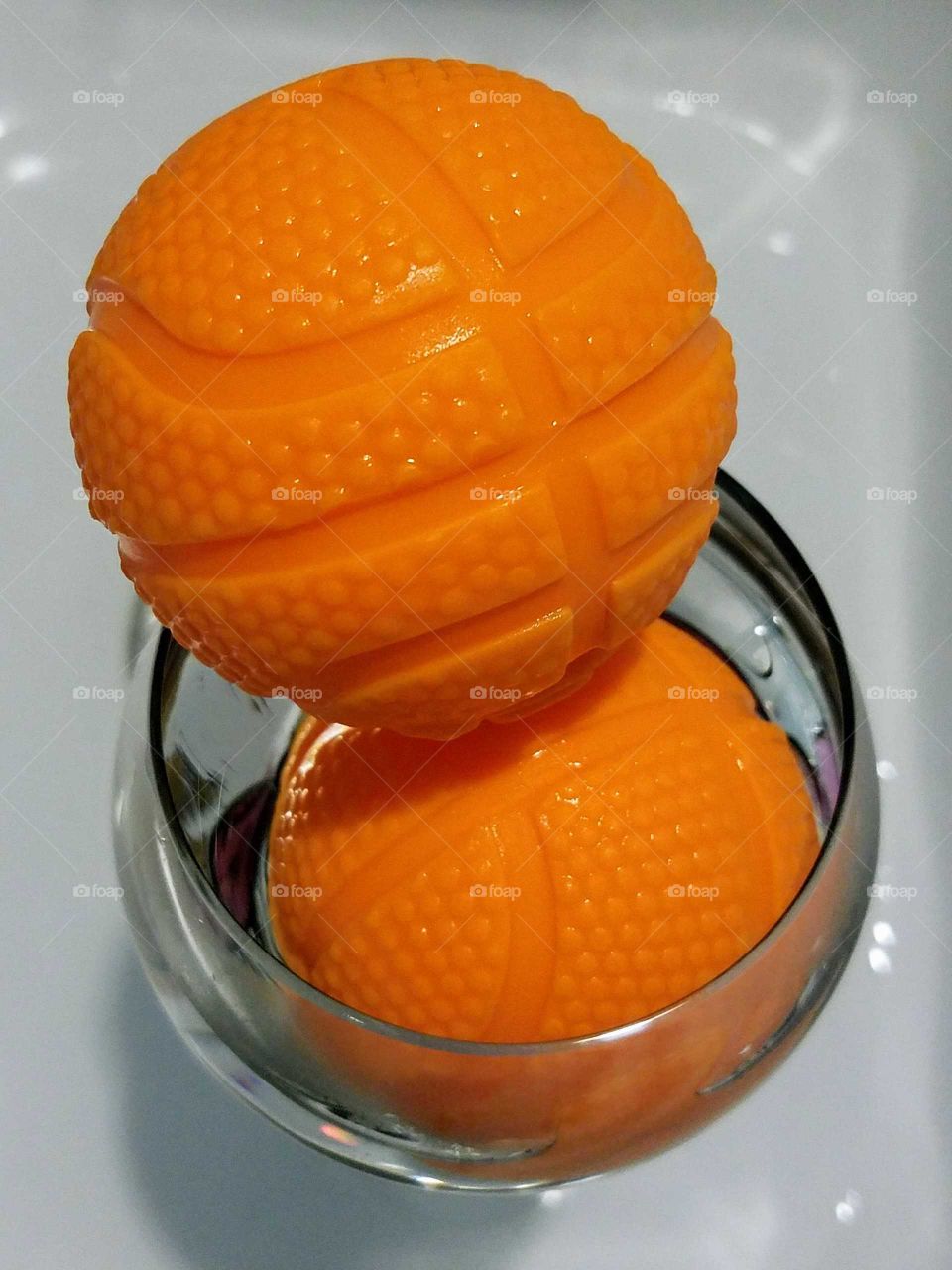 Glass with Basketball