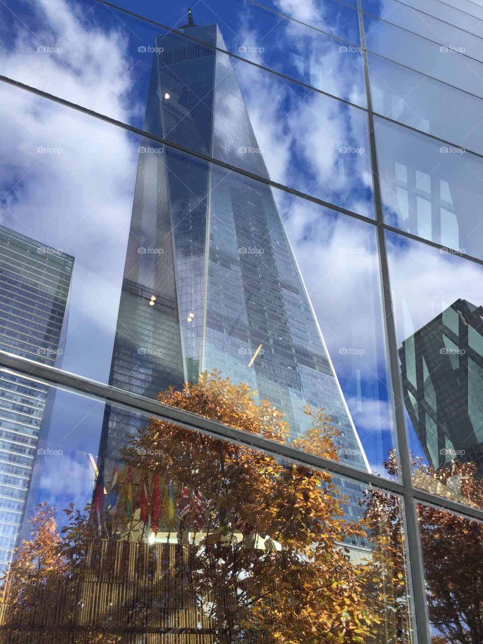 Reflection of the One World Trade Center NYC