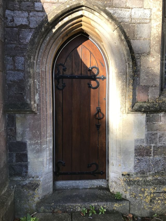  Beautifully finished side door to the impressive St Mary’s in Uffculme.