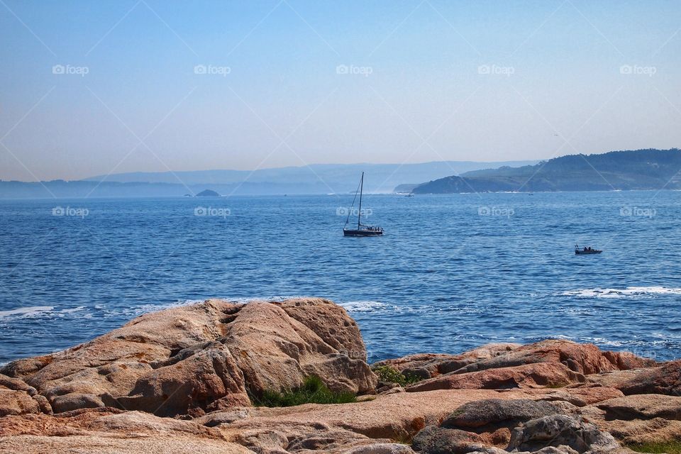 a boat in the sea