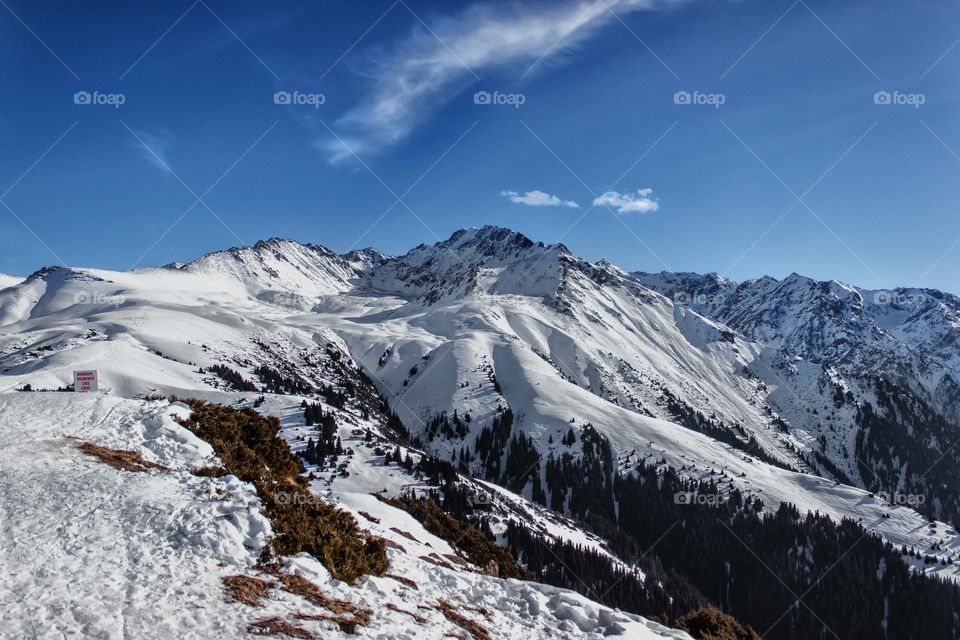 Landscape of mountain of kyrgyzstan