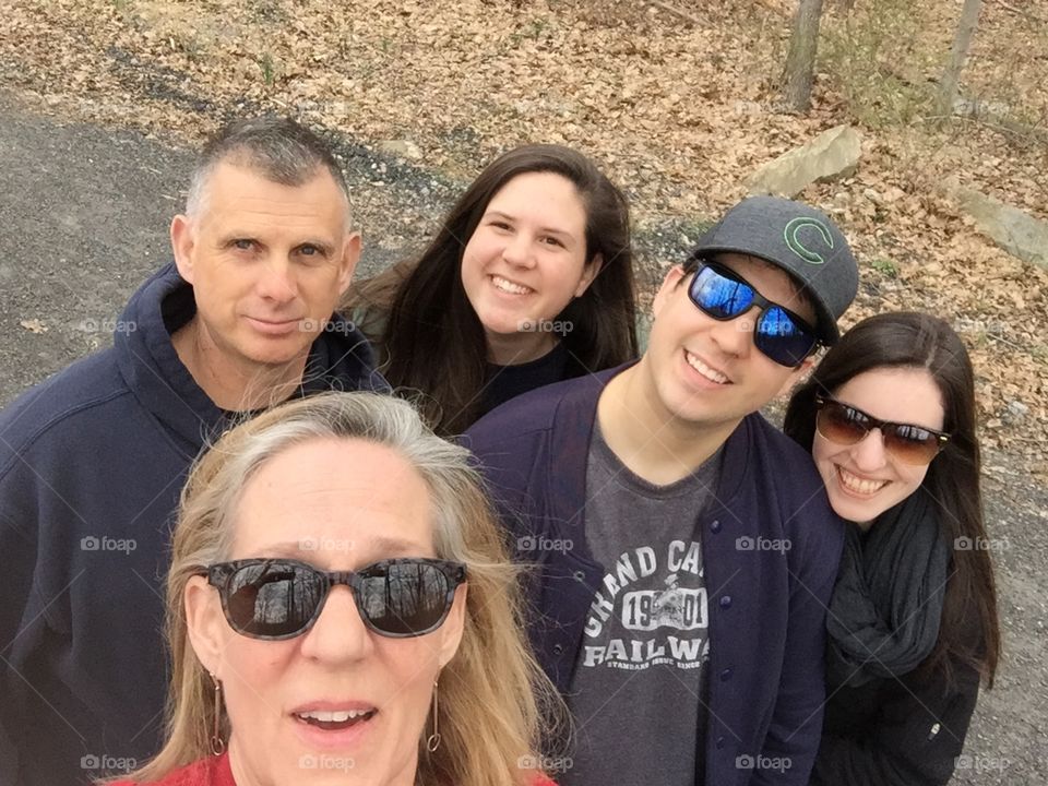 Family hiking