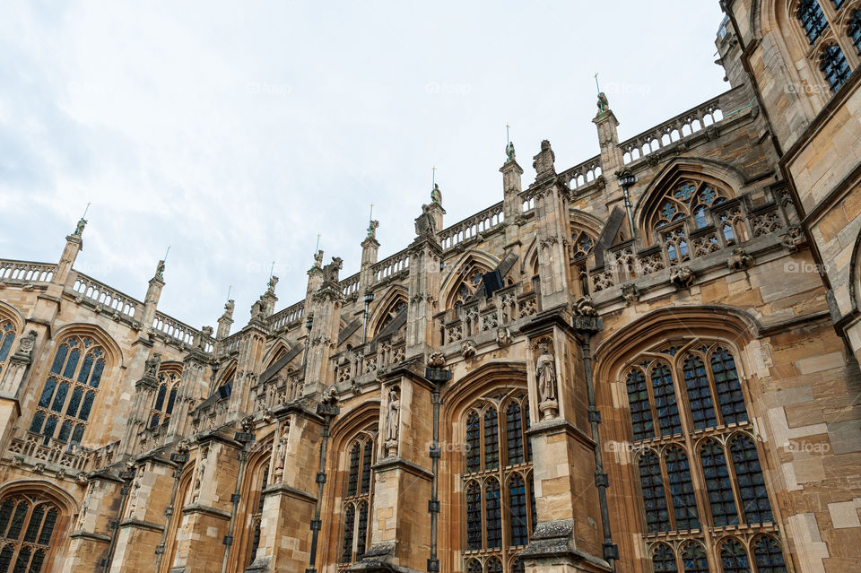 St George's Chapel and the Lady Chapel in royal residence at Windsor Castle, England. UK.